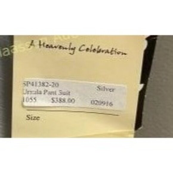 URSULA OF SWITZERLAND Mother of the bride chiffon pantsuit in Silver Size 20 NWT - Picture 2 of 2